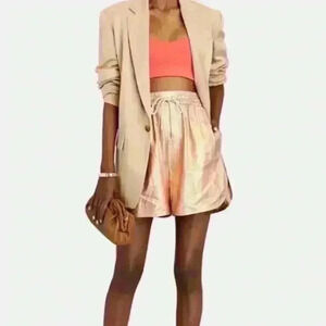 A.L.C. New shiny Metallic Shorts Ryder linen Xsmall party summer beach